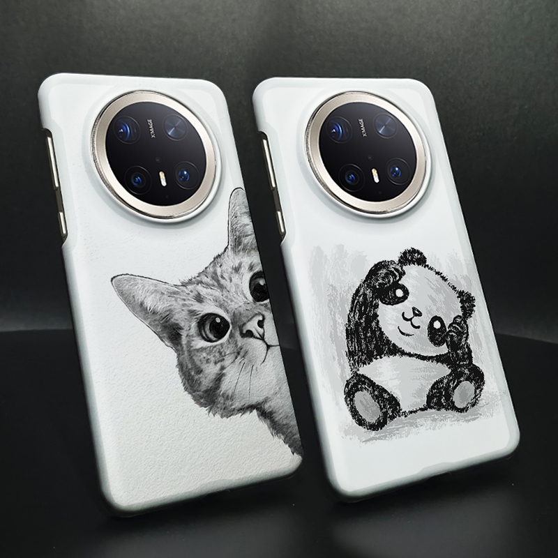 华为MATE70纯白熊猫类肤壳