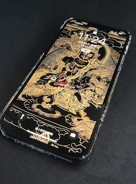 【唐卡黑色】潮牌男女新款超薄高级适用苹果17壳17air苹果iPhone16promax手机壳男款女15pro磨砂防摔14定制壳