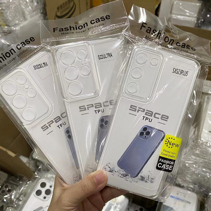 适用三星S25+透明S23FE手机壳S22PLUS手机套S24Ultra软壳S21凹槽S20+保护套note20 S10lite S9加厚tpu胶套