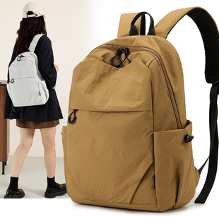 2025新款户外运动双肩包女书包男女牛津布纯色轻便多功能通勤背包