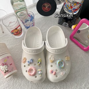 原创适配crocs配饰可爱奶油风游泳圈卡通diy鞋 鞋 扣装 饰 花洞洞鞋