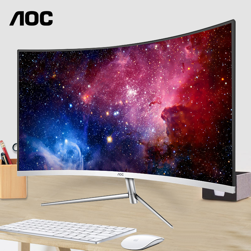 AOC 24Ó¢´çÇúÃæÏÔʾÆ÷HDMI¸ßÇåÒº¾§¼ÒÓð칫ÇúÃæÆĄ́ʽµçÄÔÏÔʾÆ÷C24V1H¿É±Ú¹Òµç¾ºÓÎÏ·1080pÏÔʾÆÁÄ»ps4