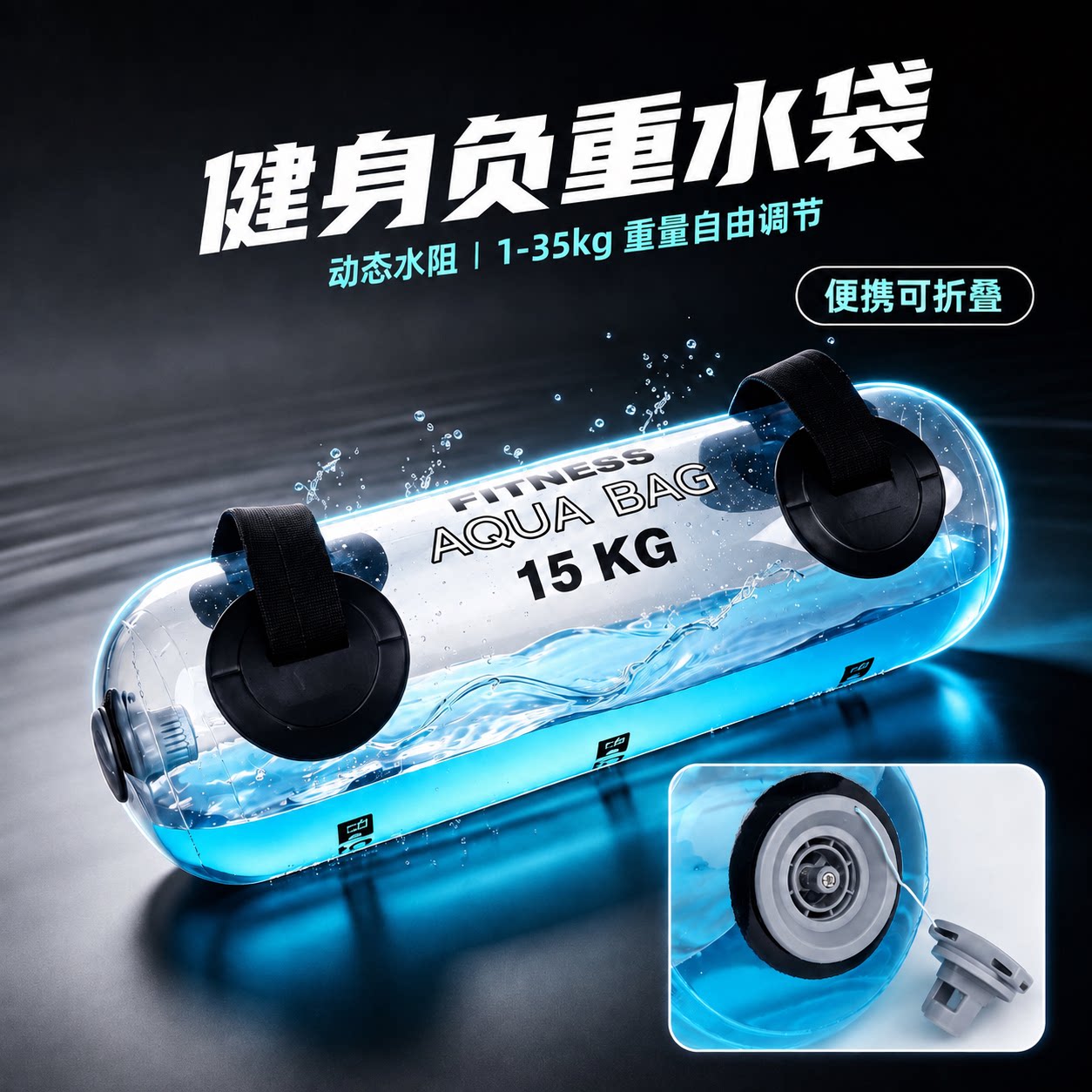 可调注水健身负重水袋举重深蹲