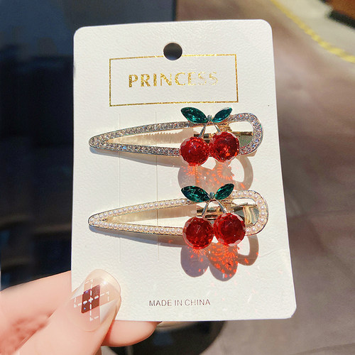 可爱鸭嘴夹边夹一字夹水钻