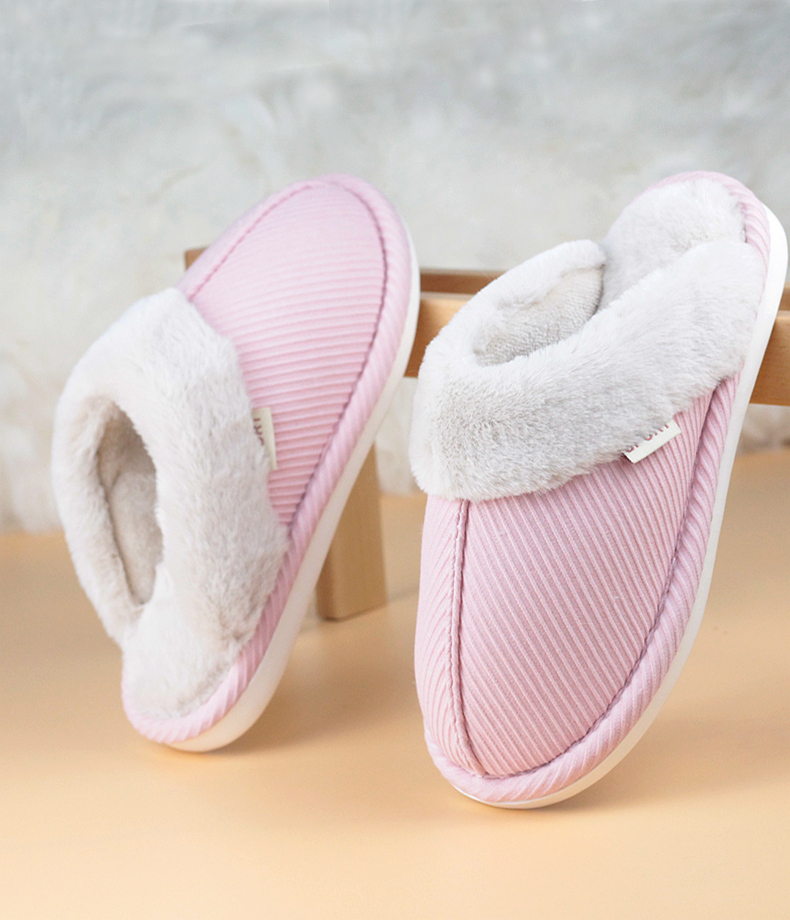 包头保暖长毛家居加厚棉拖鞋情侣