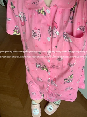 玛莎猪可爱短袖棉睡衣