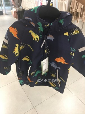 国内正品代购童装hm2025冬季新款男童薄绒软面皮冲锋衣防风外套