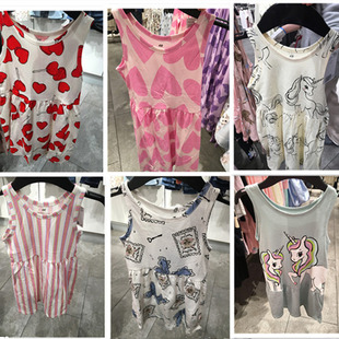 新款 童装 2025夏季 国内正品 女童纯棉印花甜美背心裙舒适连衣裙 代购