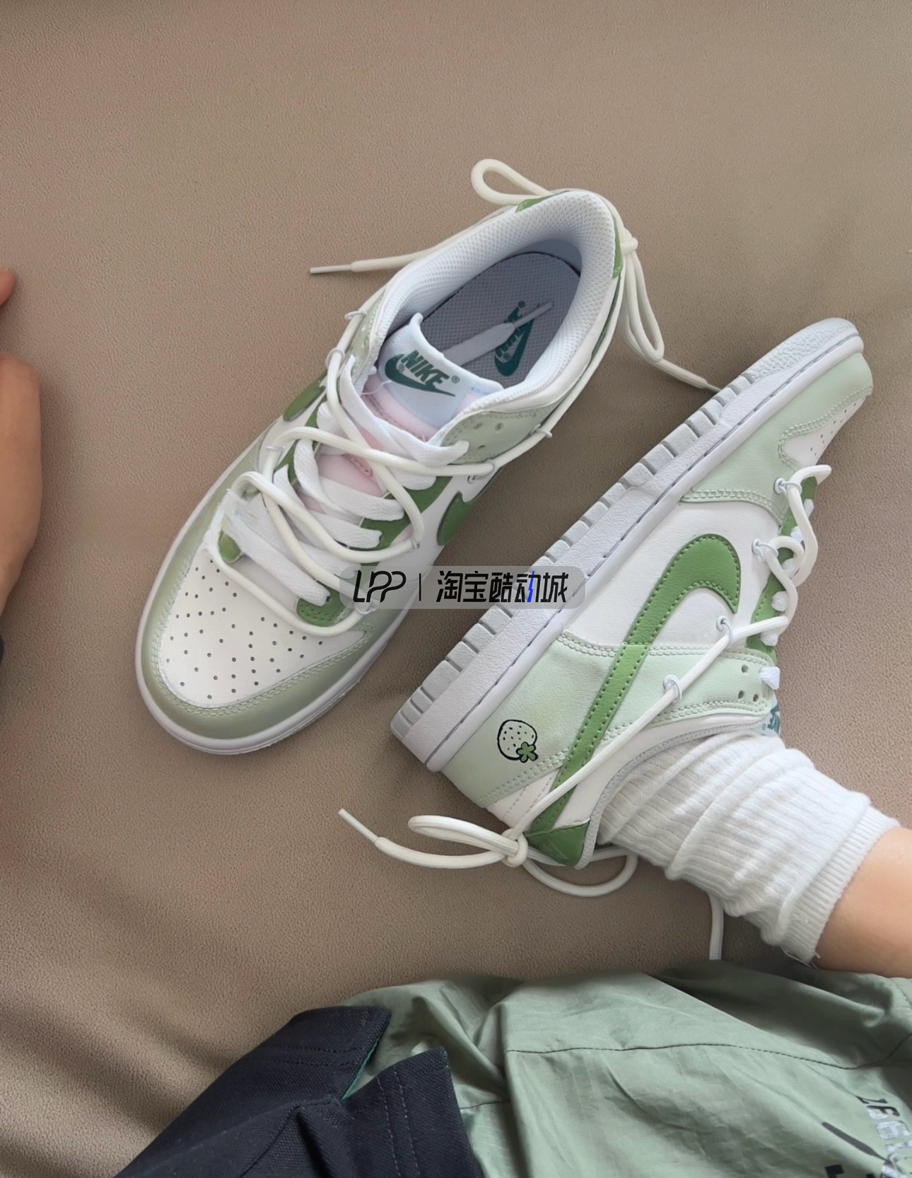 LPP定制球鞋 Nike Dunk Low 绿椰奶冻冰温柔学院风小众解构板鞋
