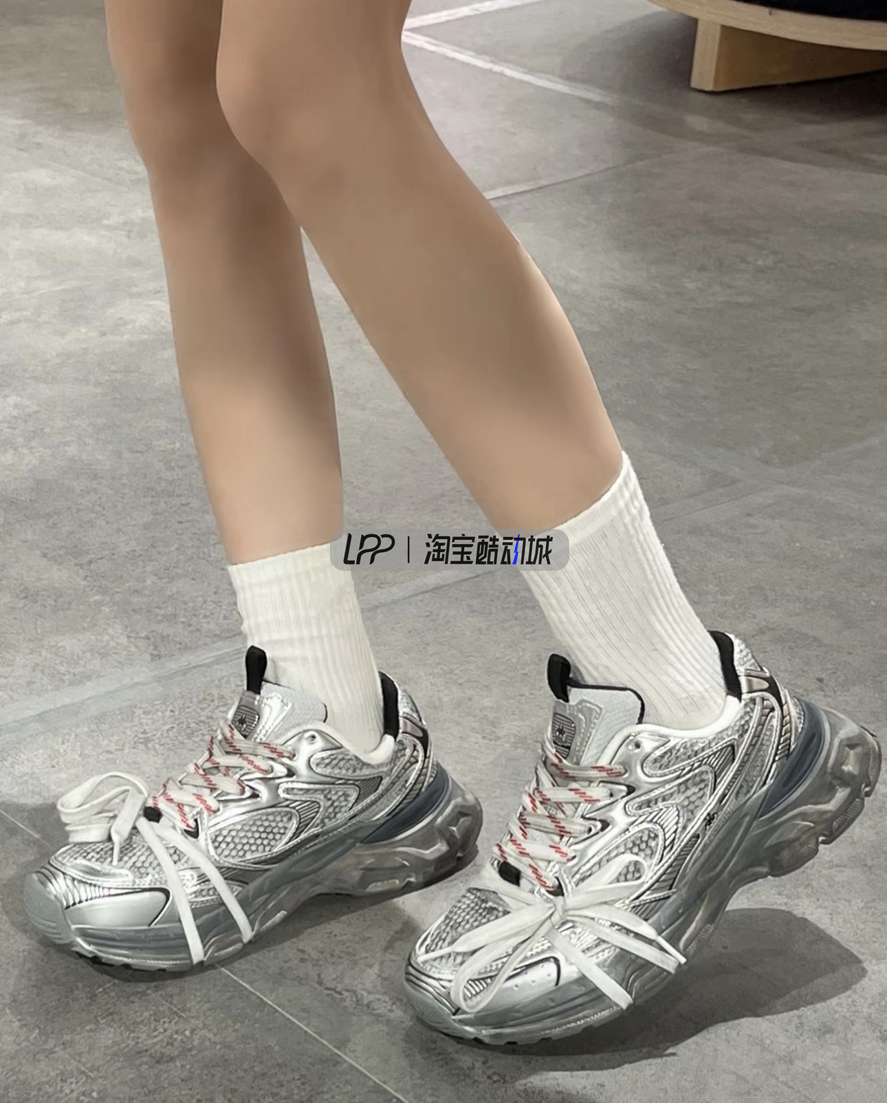 LPP定制球鞋 Kappa/卡帕 雾灰SAML 休闲白搭双鞋带银灰做旧老爹鞋