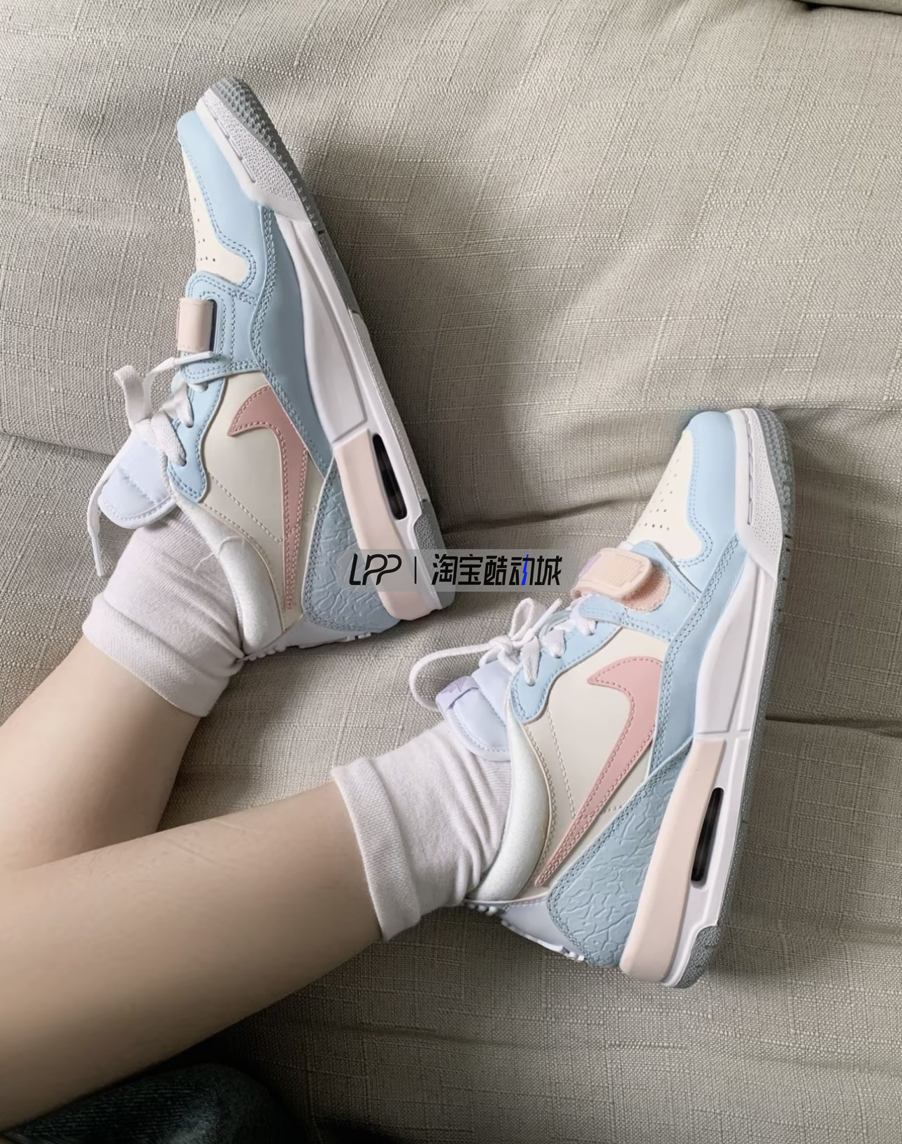 LPP定制球鞋 Air Jordan Legacy 312 雾粉少女甜妹清新复古篮球鞋