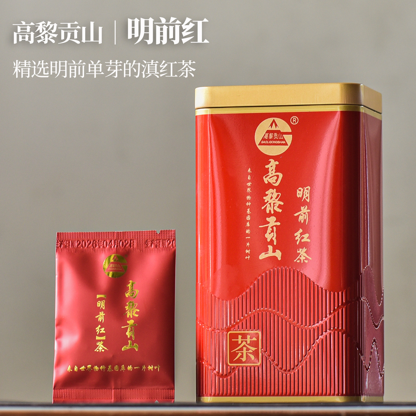 2026年新茶茶叶高黎贡山明前红茶特级云南滇红茶古树金芽工夫红茶