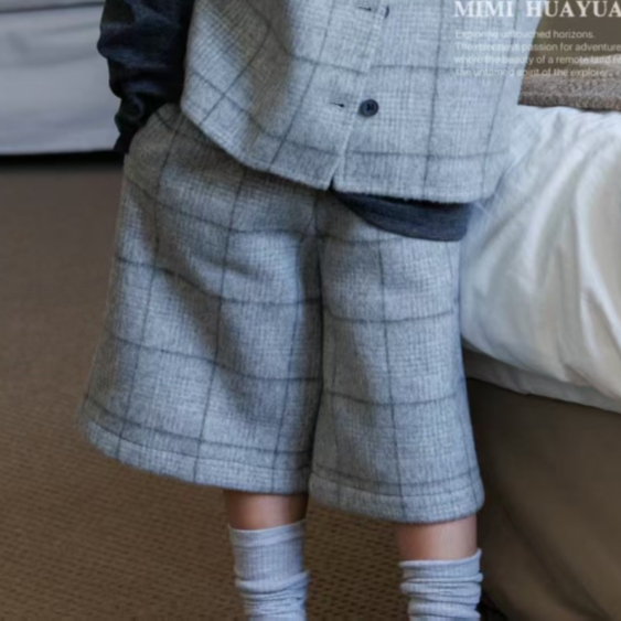 秘密花园2025新品冬款加厚男童女童纯羊毛宽松阔腿裤M6673