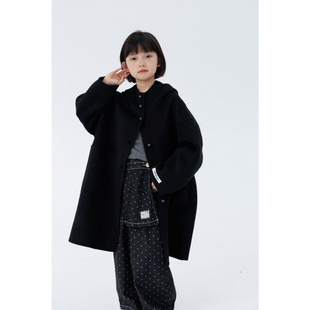 秘密花园双面呢常规休闲韩版 连帽女童外套M6605 呢大衣秋冬季