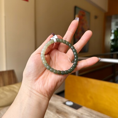 渐变色手串晴水直切桶珠冰糯种高等级女礼物326