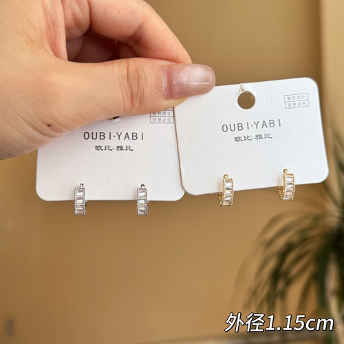 欧比雅比方款耳扣小众设计感高级感轻奢锆石耳钉耳饰21807