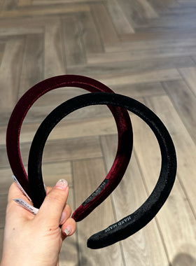 法式温柔时尚丝绒发箍高级感紫色头箍网红洗脸发捆压发头饰0369