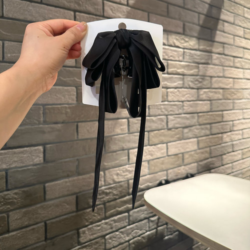 新款蝴蝶结飘带抓夹气质法式轻奢高级感盘发夹子头饰设计感女0014