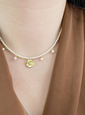 古丽古丽小花锁骨链项链高级感S925纯银小众复古精致轻奢风07808