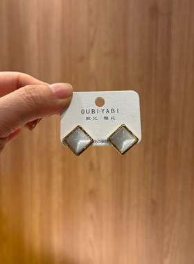 欧比雅比高级精致时尚通勤简约小众设计感个性猫眼耳环耳饰42959