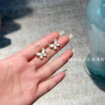 艾鹿蝴蝶耳环女轻奢小众设计感高级气质耳钉耳饰耳坠耳钉04874