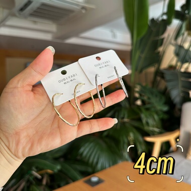 欧比雅比银针耳环女轻奢小众设计感高级感气质百搭耳圈耳饰51186