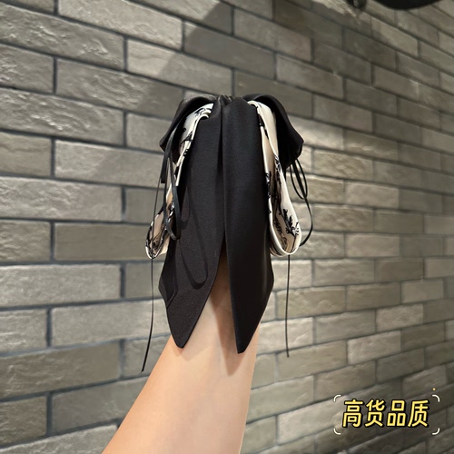 水墨缎面蝴蝶结马尾夹高级感鲨鱼夹半扎发后脑勺发夹发饰0019