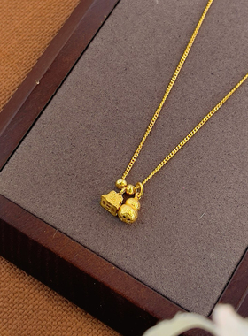 古丽古丽中式金色葫芦吊坠项链高级感轻奢小众春夏季锁骨链07354