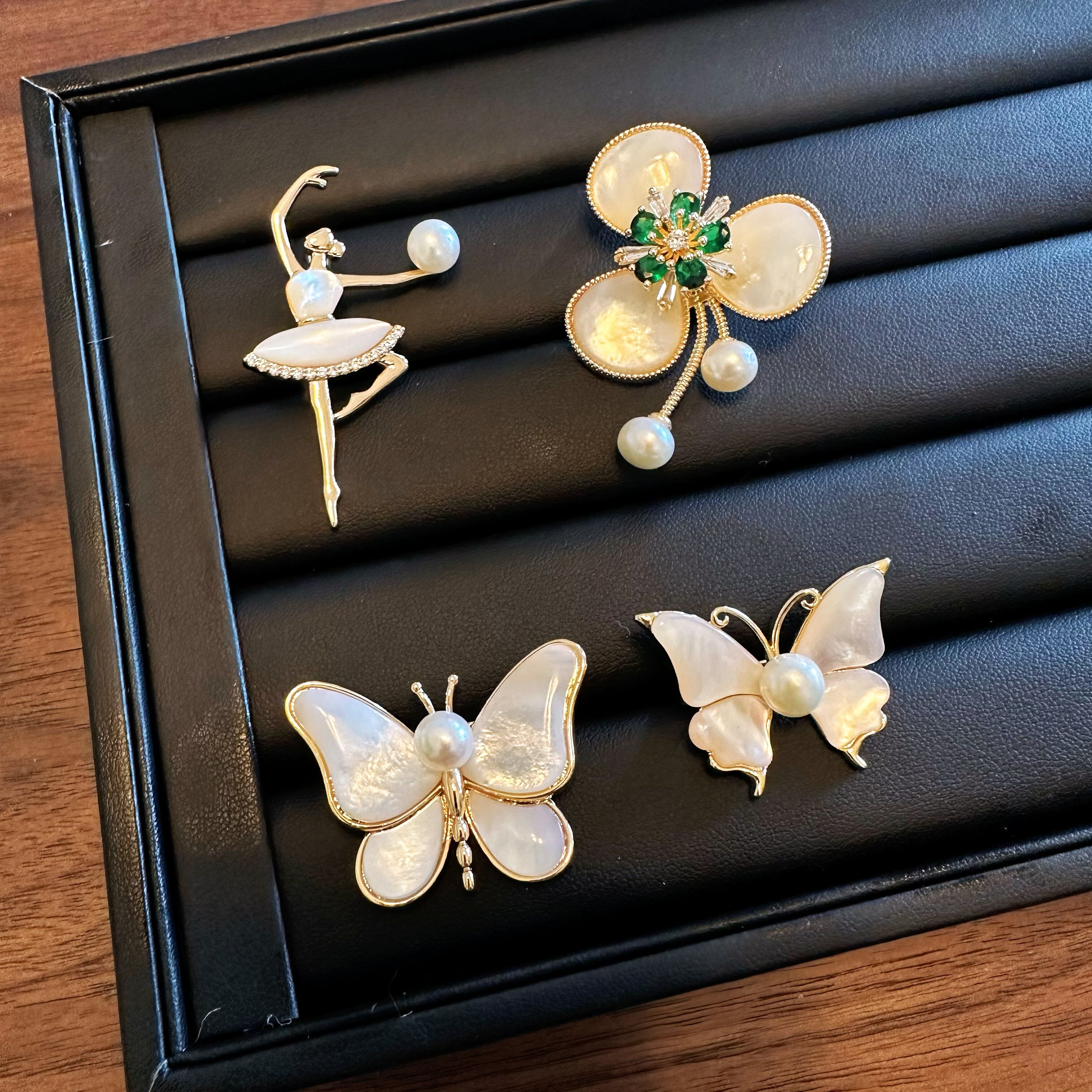 新款韩版时尚休闲高级感气质百搭贝母胸针8072