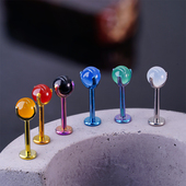 热波F136钛合金唇钉天然玛瑙亚比内螺旋耳钉耳骨钉耳轮耳蜗钉