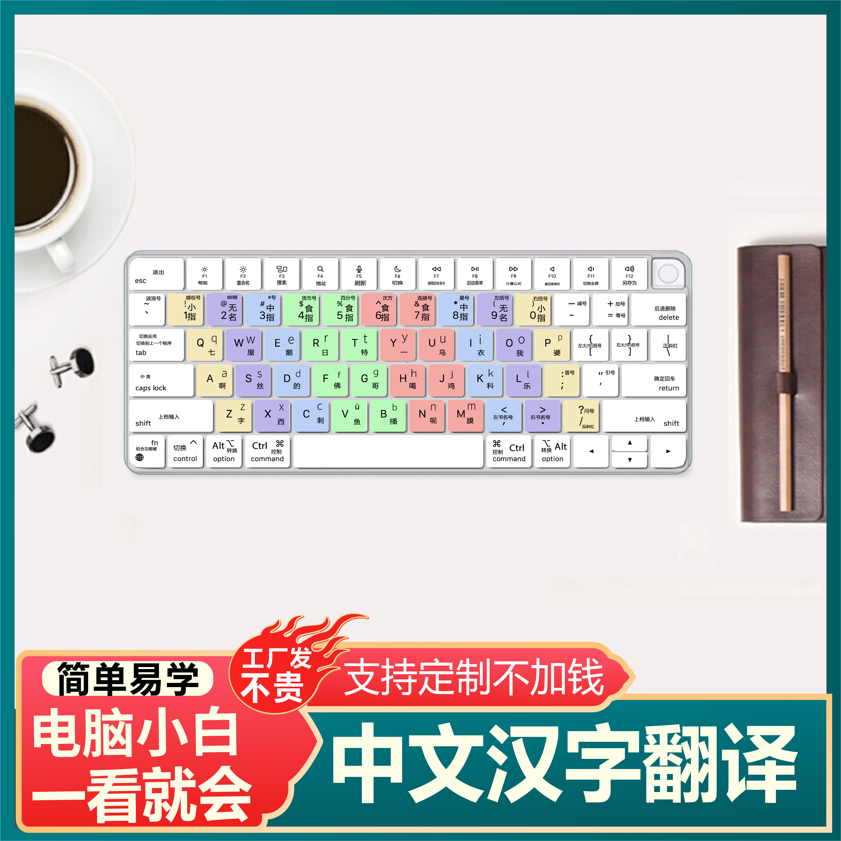 适用苹果笔记本电脑键盘膜MacBook Air13.3A1304 A1369初学者练习