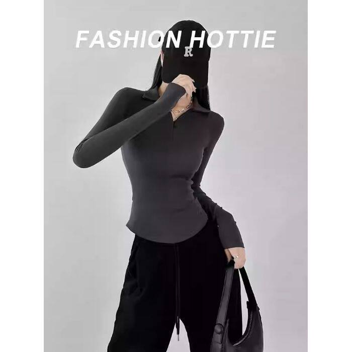 2026新款春秋冬季薄款修身t恤外穿小个子长袖小上衣打底衫女内搭