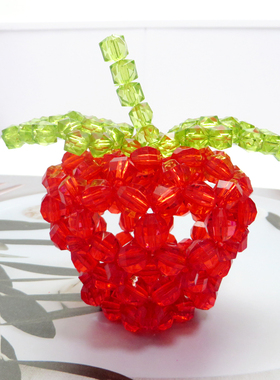 手工串珠小苹果家居摆件