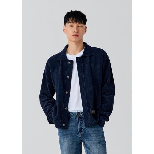 GUESS/盖尔斯韩国代购26冬男士休闲通勤复古翻领针织毛衣开衫外套