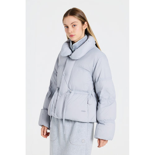 EIDER韩国代购26冬女户外休闲抽绳可收腰翻领鹅绒保暖面包羽绒服