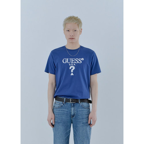 GUESS/盖尔斯韩国代购26夏男女休闲通勤经典印花大标棉质短袖T恤
