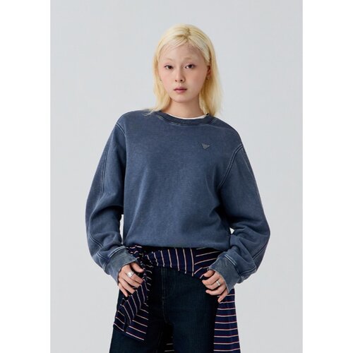 GUESS/盖尔斯韩国代购26秋男女复古做旧水洗经典小标圆领长袖卫衣