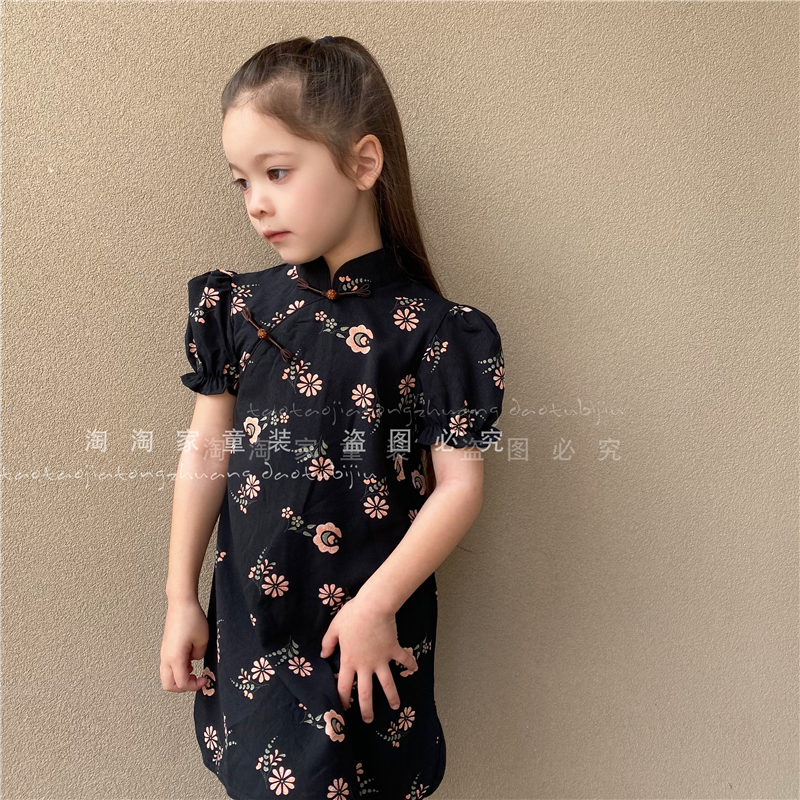 儿童纯棉旗袍气质连衣裙