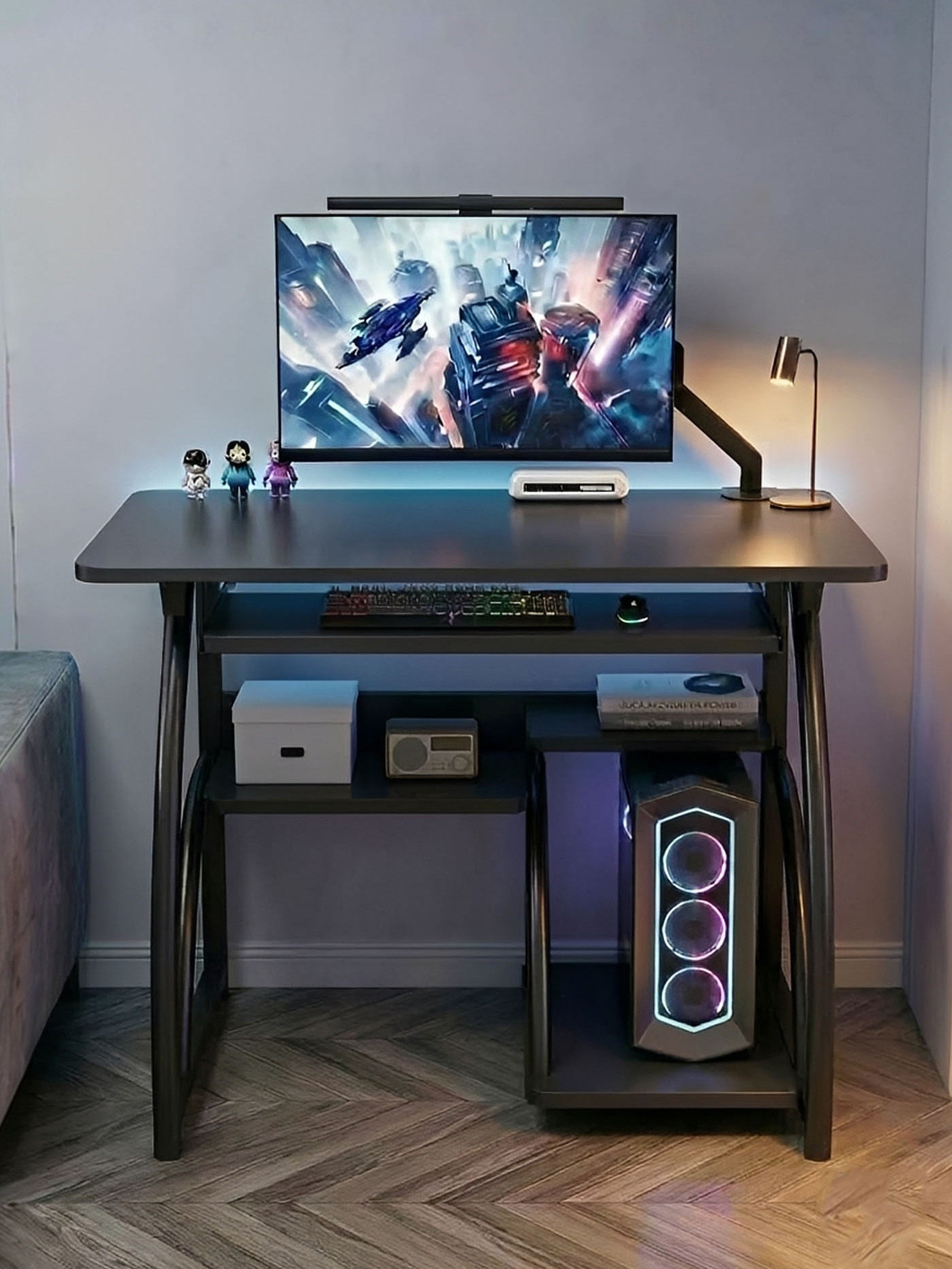 Desktop home gaming desk, suitable for hosting a desktop, bedroom desk, small apartment, wall-mounted single study desk
