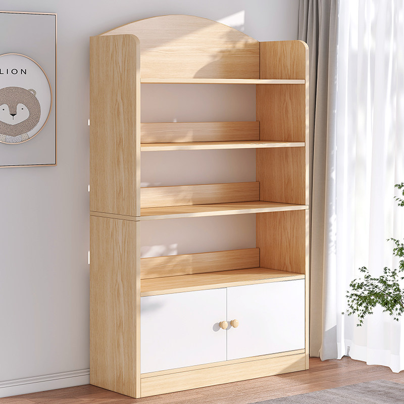 书柜现代简约防尘架柜子展示柜家用置物架收纳柜落地学生带门书架