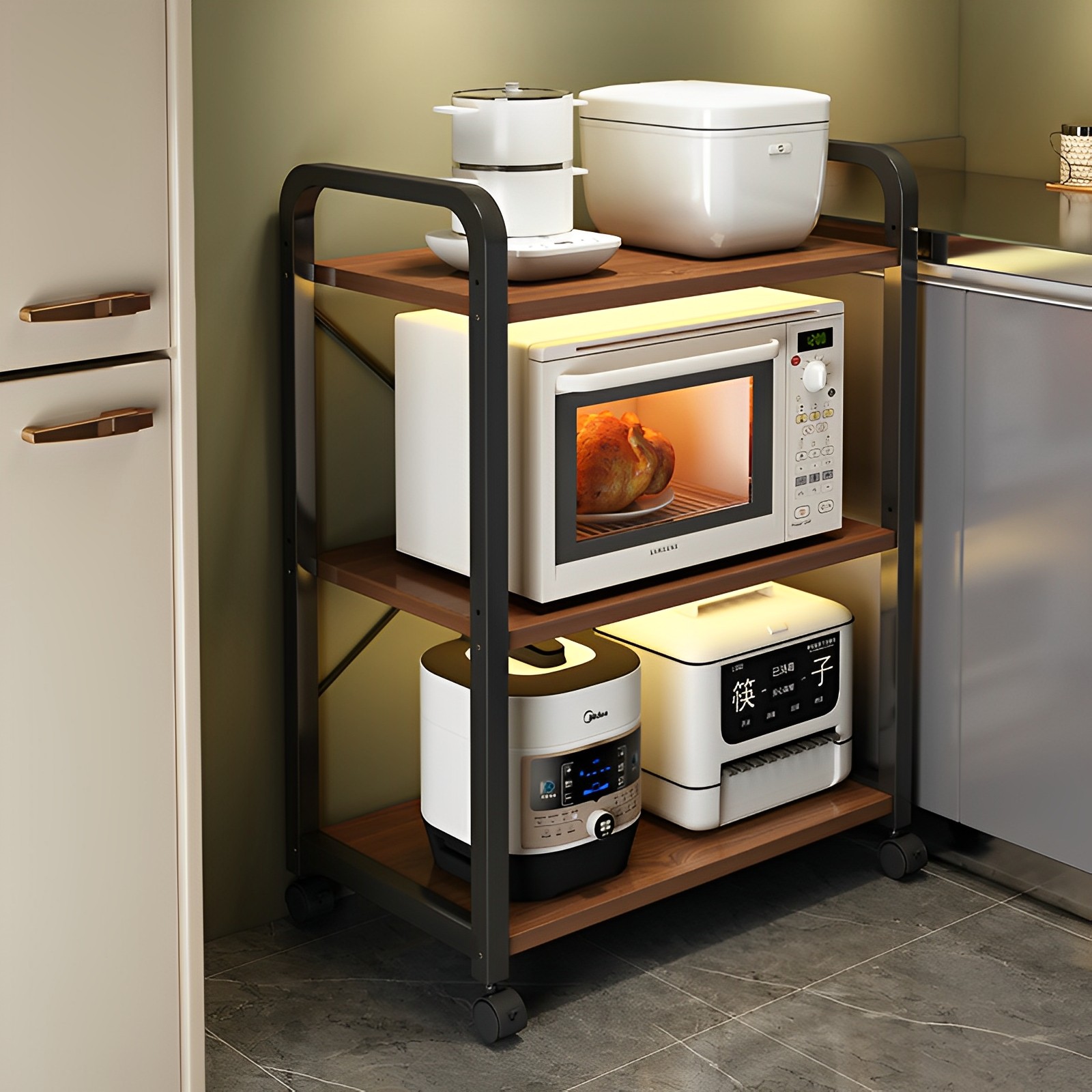 厨房置物架落地多层微波炉窄缝收纳层架家用多功能角落锅具置物架,厨房/烹饪用具,厨房置物架/置物柜/角架,淘宝优惠券,粉丝福利购,淘宝优惠卷