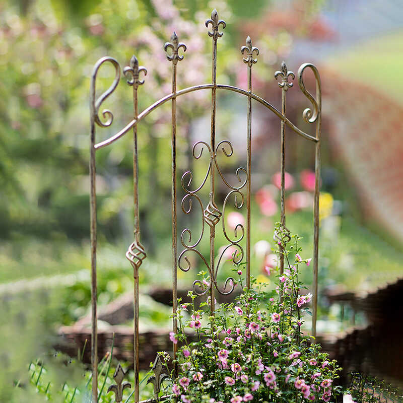 复古铁艺植物支架爬藤架户外庭院