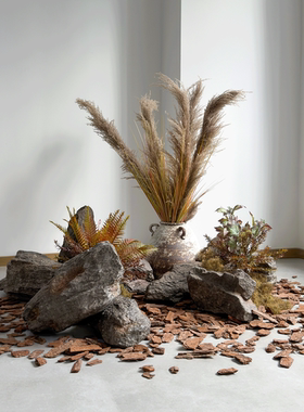 枯山水禅意仿真PU景观松脂石摆件