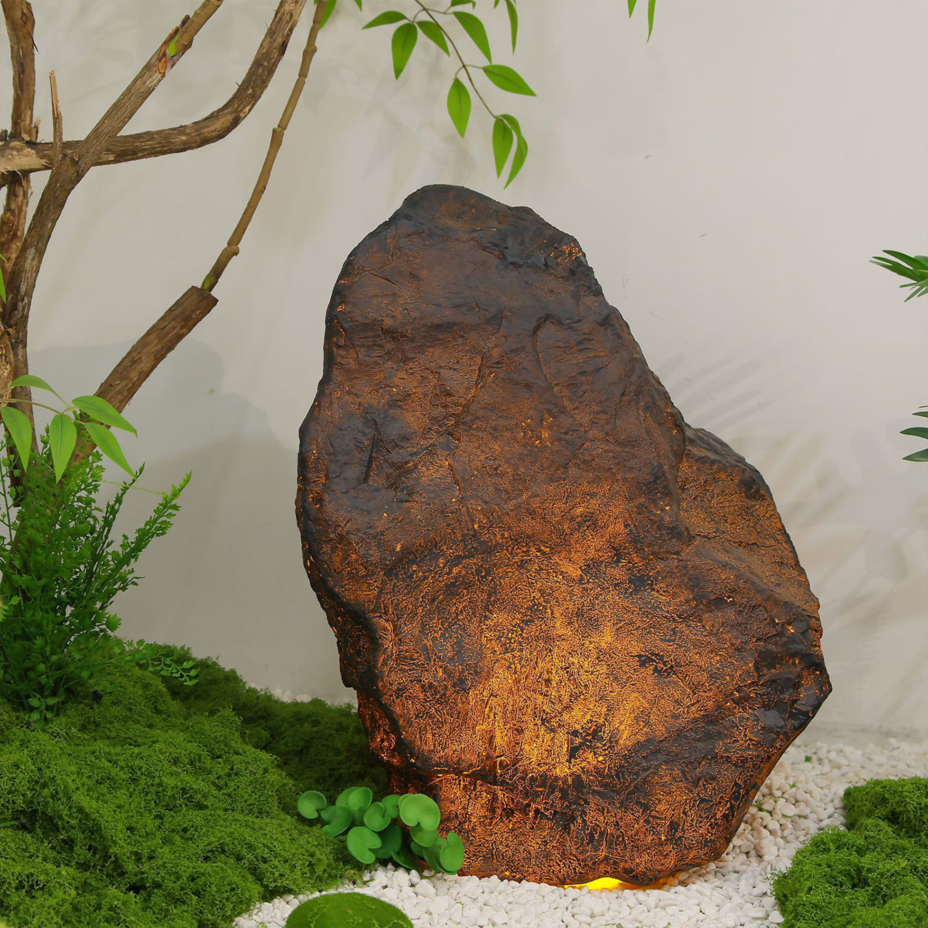 仿真庭院发光石头室内装饰搭配