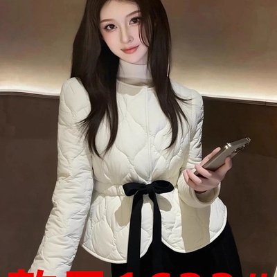 气质名媛白色棉服外套女装2025冬季加厚时髦洋气轻薄百搭短款上衣