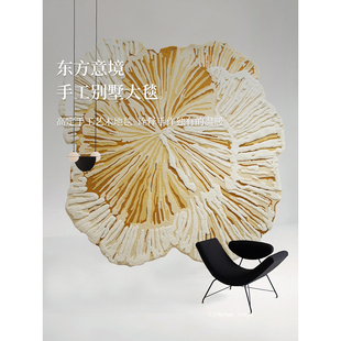 流光絮金 高定手工地毯客厅不规则异形别墅定制小房间温馨布置