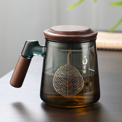 玻璃泡茶杯茶水分离杯子男士高档办公室日式过滤喝茶水杯个人专用