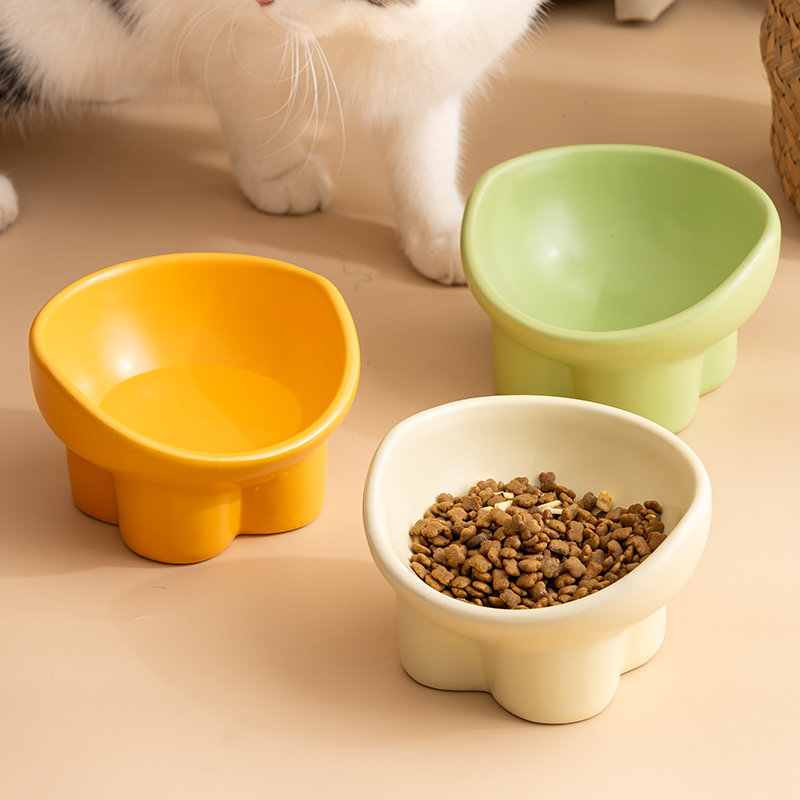 高脚猫碗陶瓷猫粮碗狗狗碗