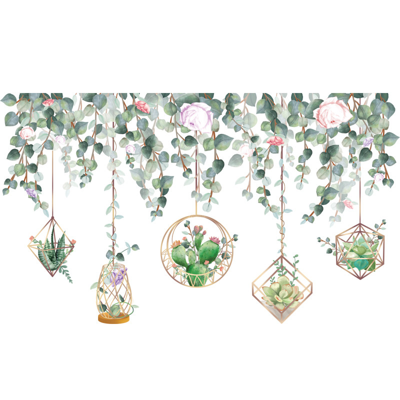 创意绿植贴纸客厅电视背景墙贴画装饰贴纸墙纸自粘遮丑神器补洞贴,家居饰品,软装墙贴,淘宝优惠券,粉丝福利购,淘宝优惠卷