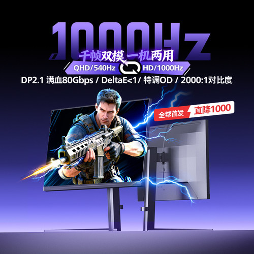 飞利浦EVNIA弈威27英寸1000Hz/2K540Hz显示器千帧双模27M2N5500XD